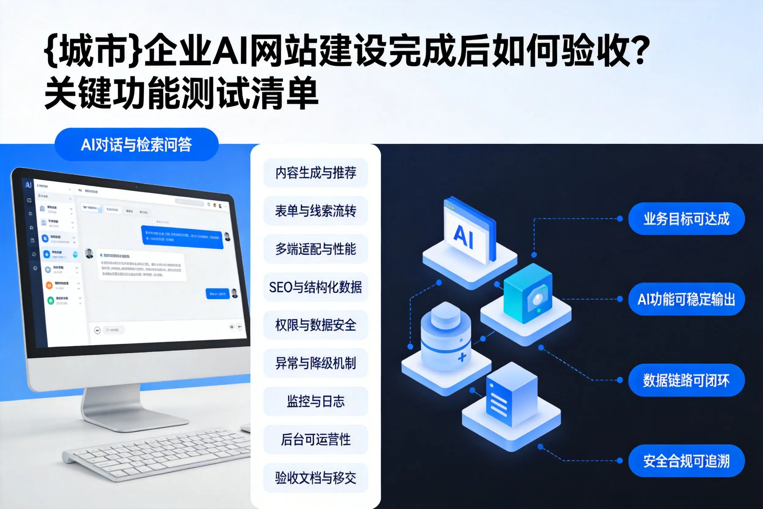 镇江企业AI网站建设完成后如何验收?关键功能测试清单
