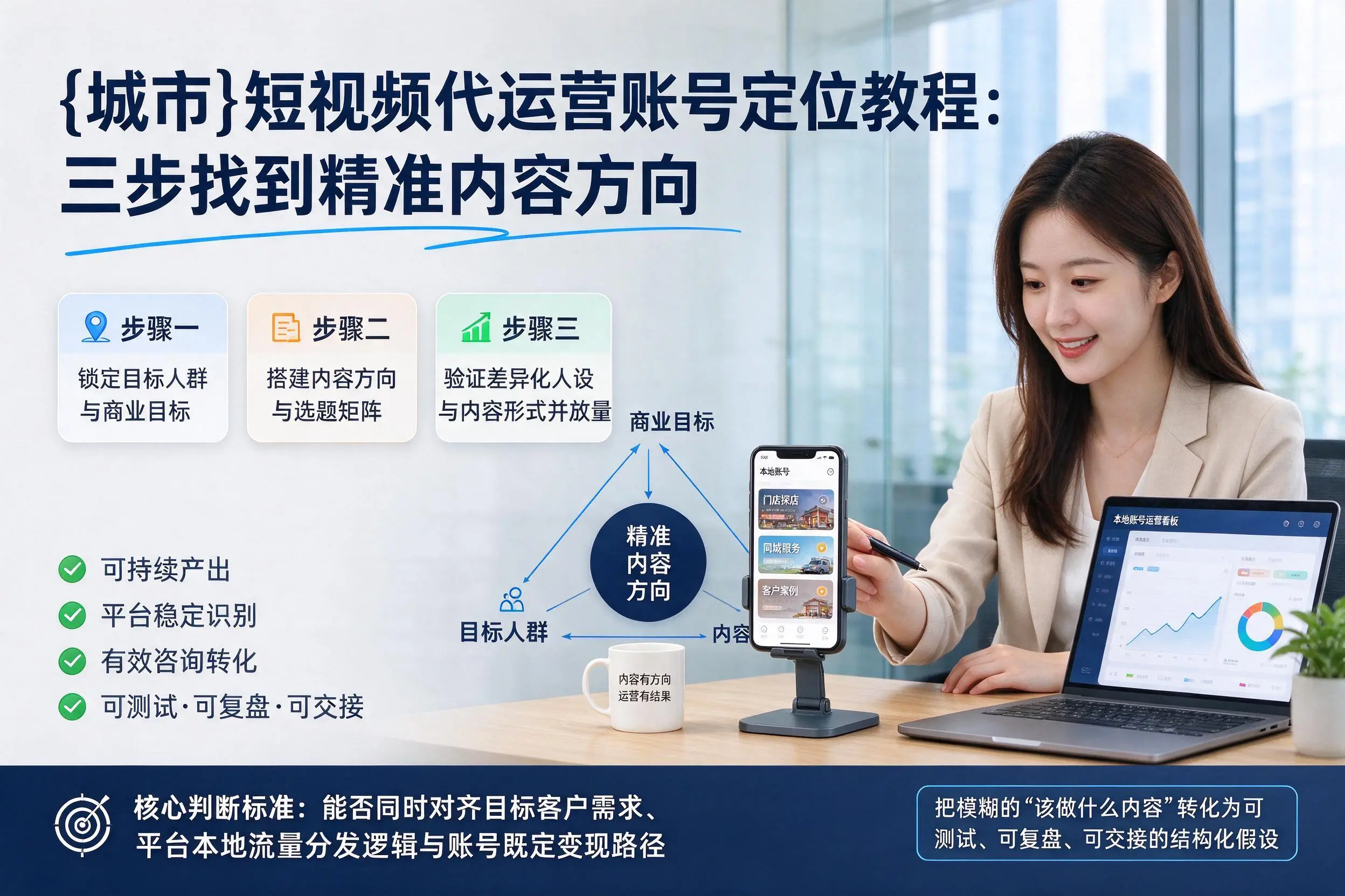 镇江短视频代运营账号定位教程:三步找到精准内容方向