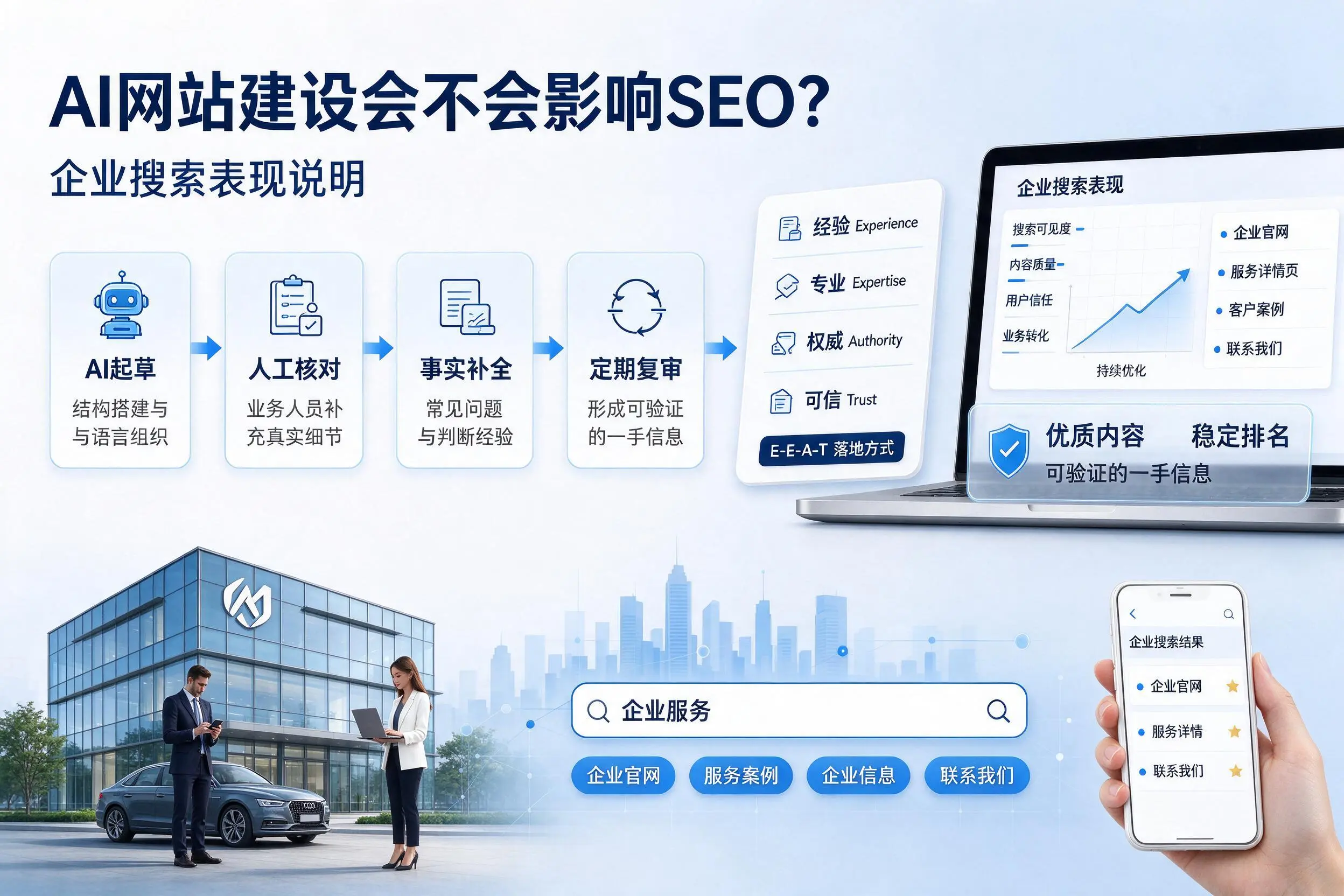 AI网站建设会不会影响SEO？镇江企业搜索表现说明