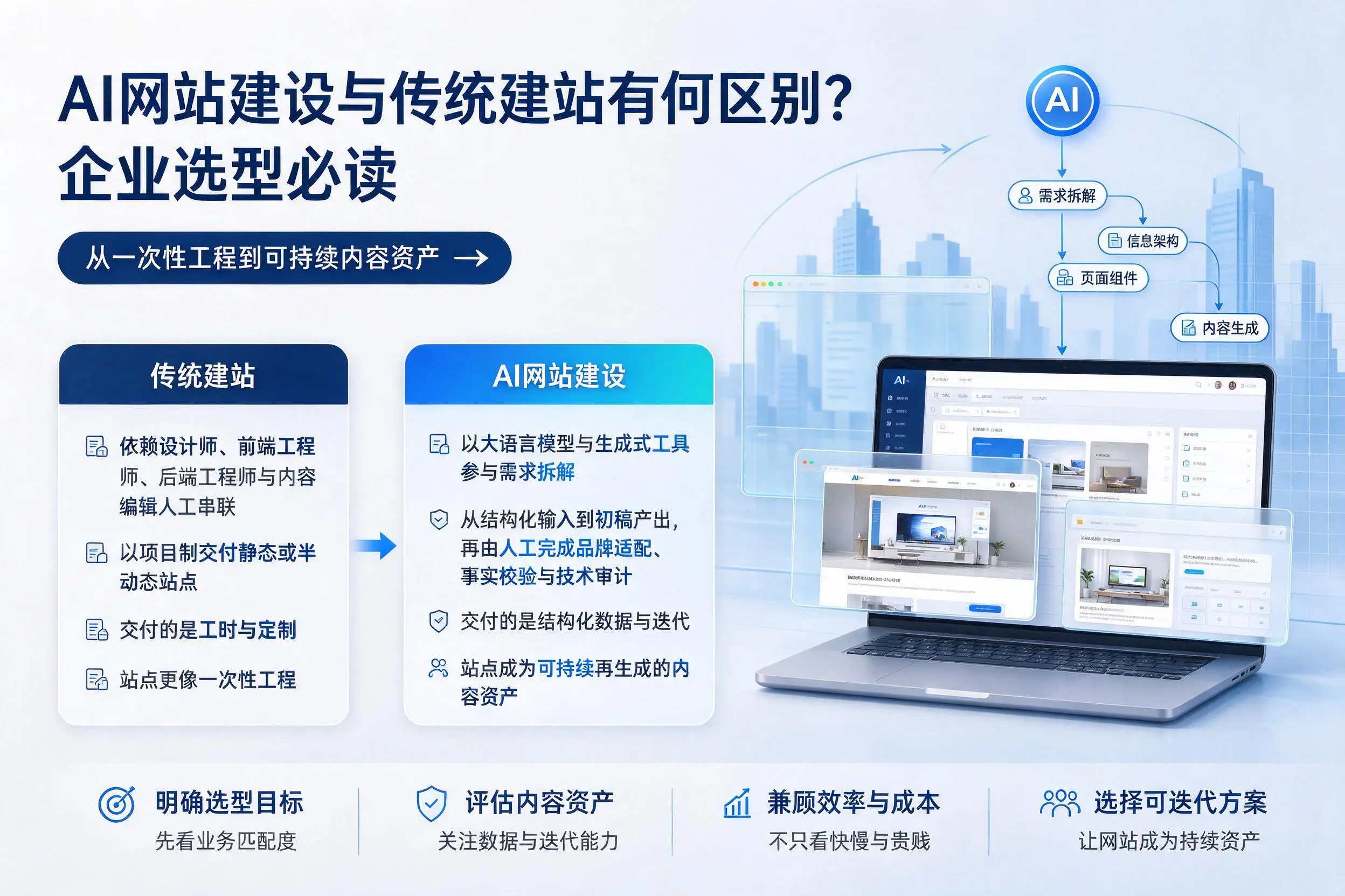 AI网站建设与传统建站有何区别?镇江企业选型必读
