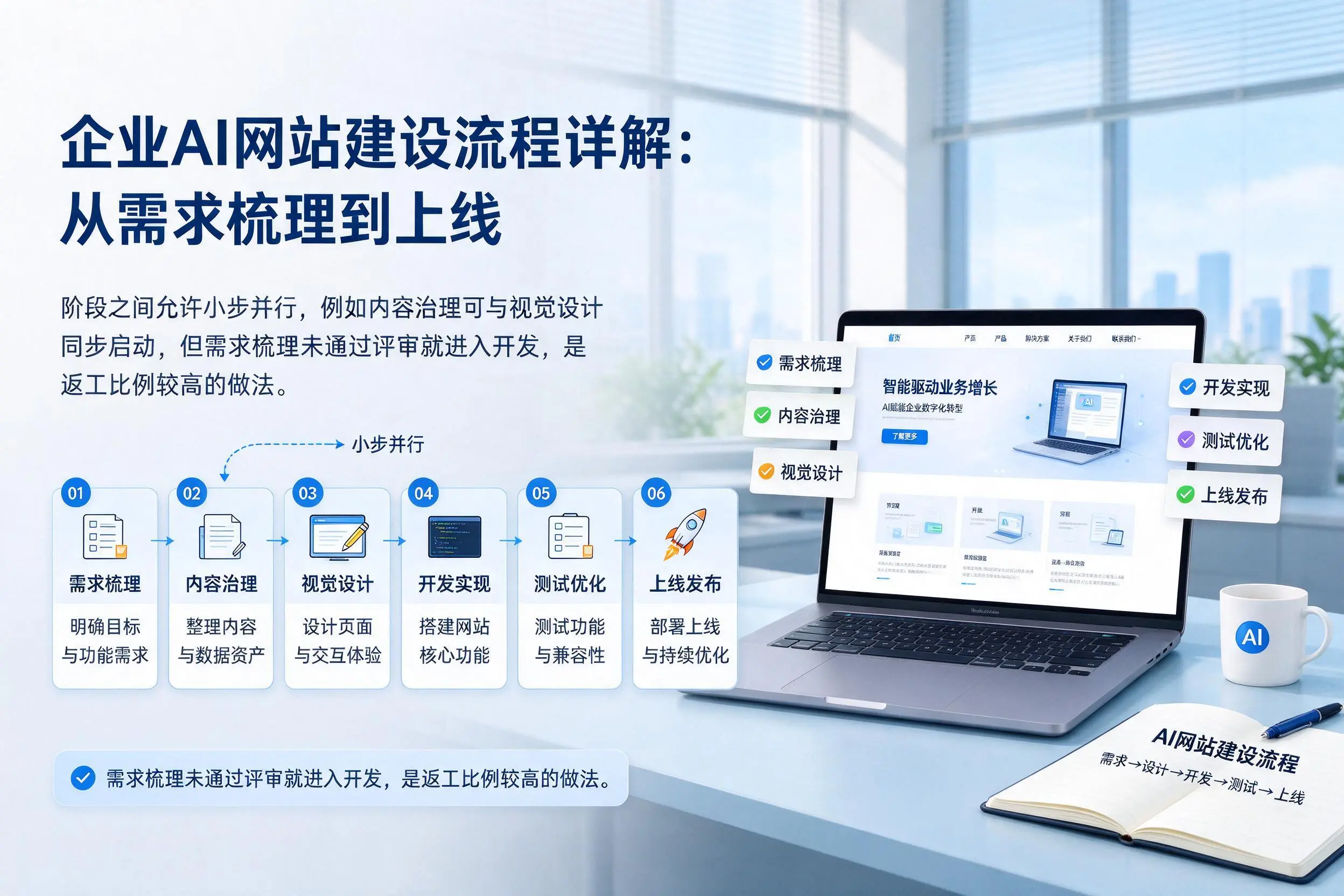 镇江企业AI网站建设流程详解：从需求梳理到上线