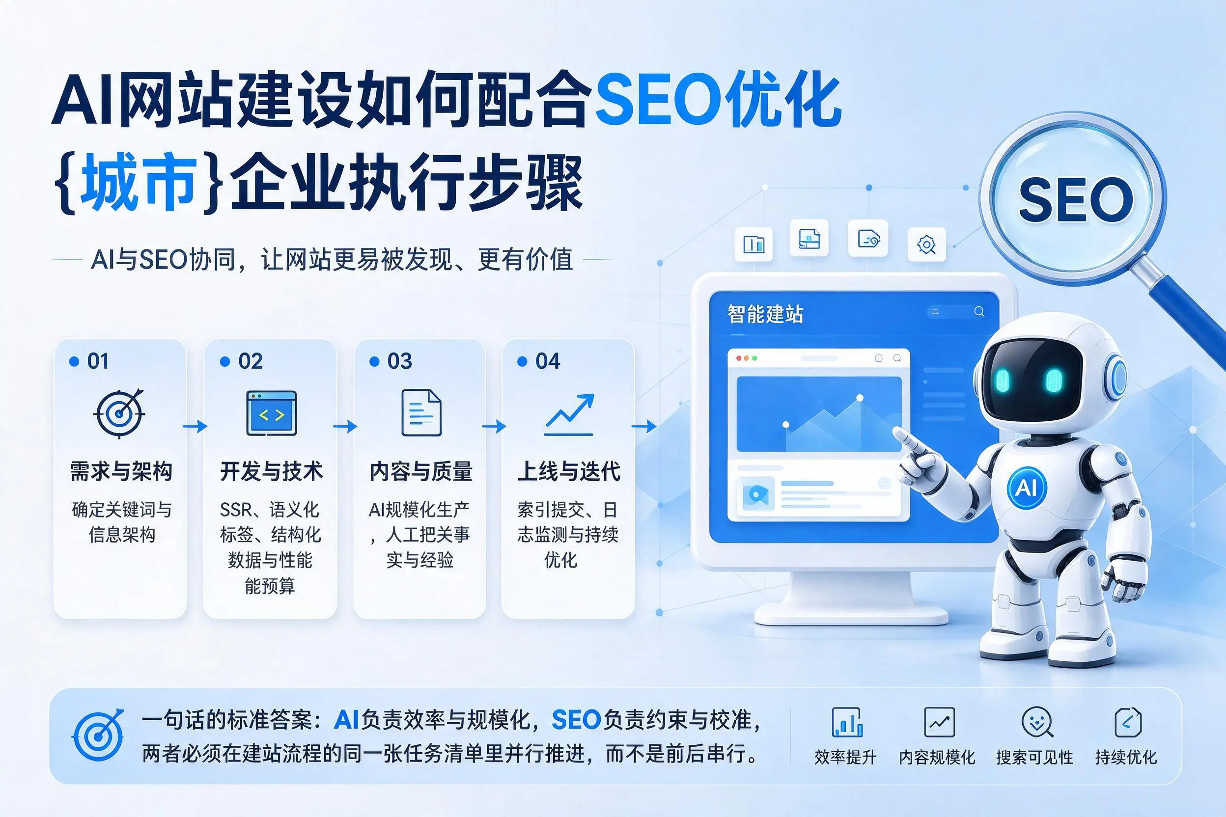 AI网站建设如何配合SEO优化，镇江企业执行步骤