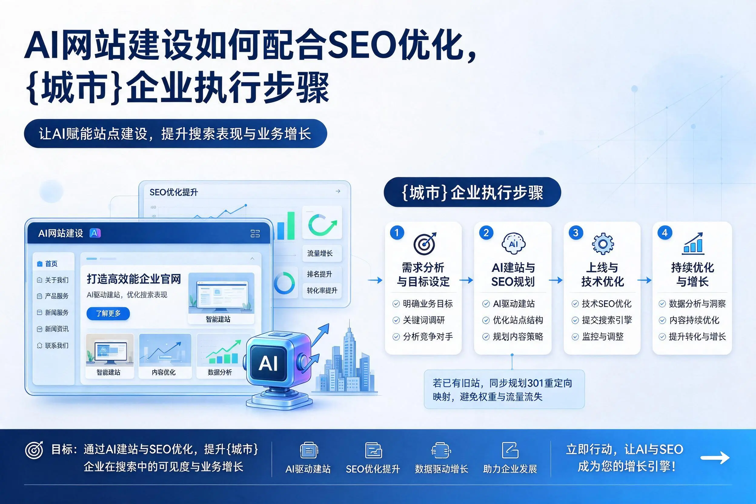 AI网站建设如何配合SEO优化，镇江企业执行步骤