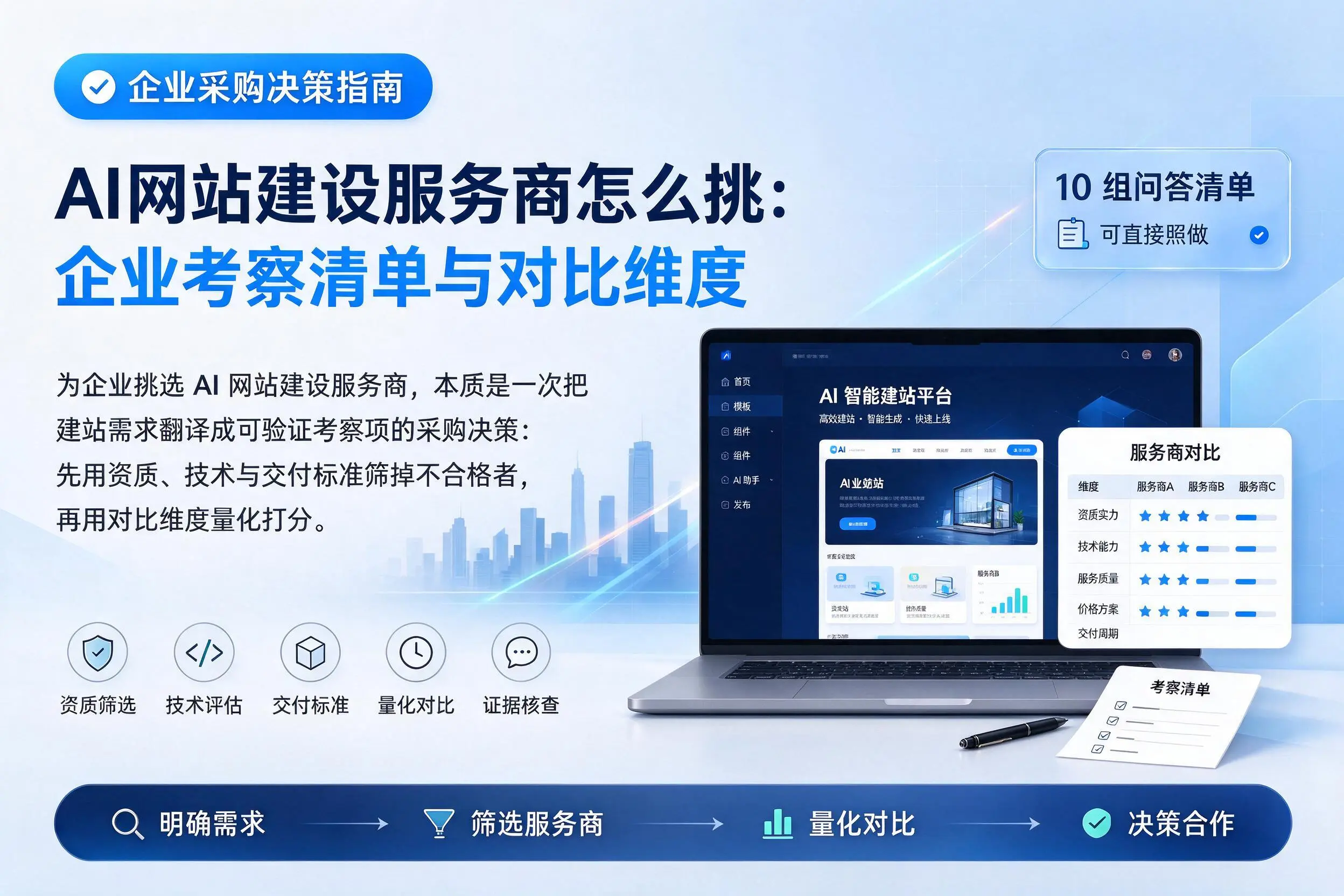 AI网站建设服务商怎么挑：镇江企业考察清单与对比维度
