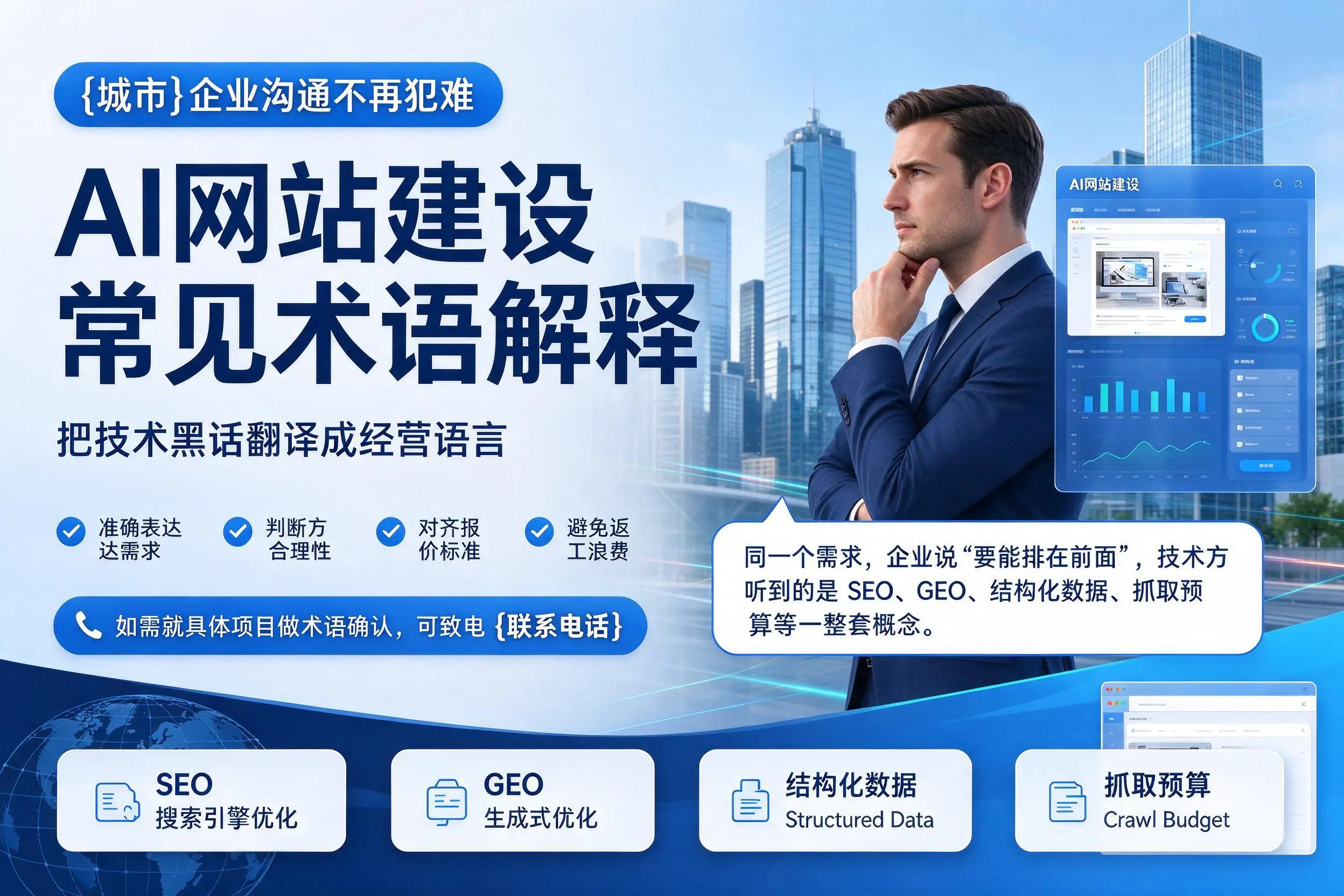 AI网站建设常见术语解释,镇江企业沟通不再犯难